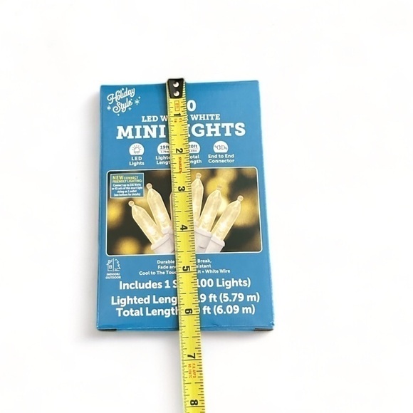 NWT Warm White Mini LED Lights - 20ft String Lights 100 Mini Bulbs- White String - Picture 5 of 7